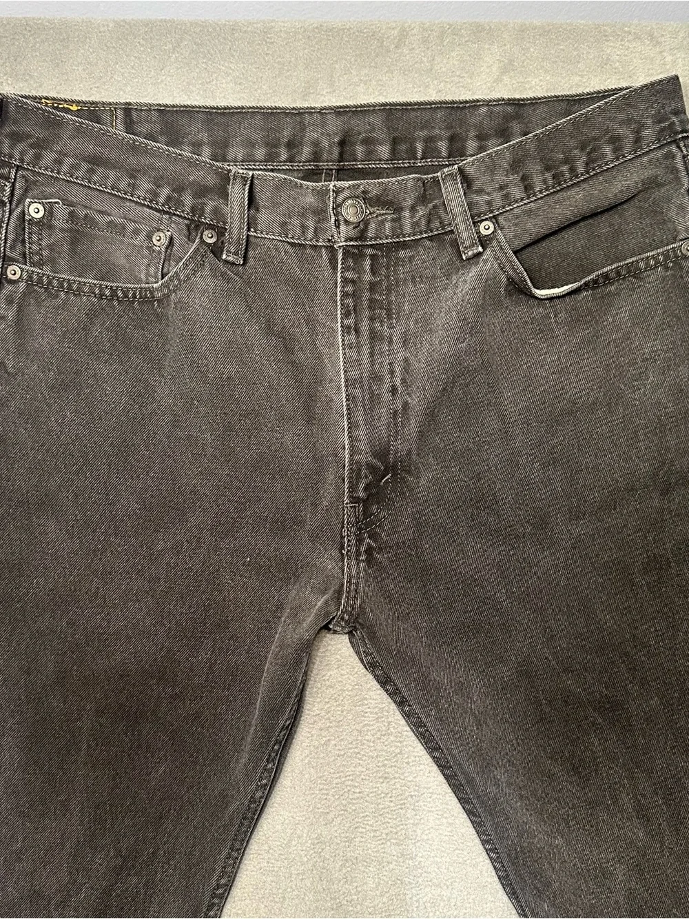 Levi’s 505 Mens 38X32 Regular Fit Jeans Black Straight Leg Denim